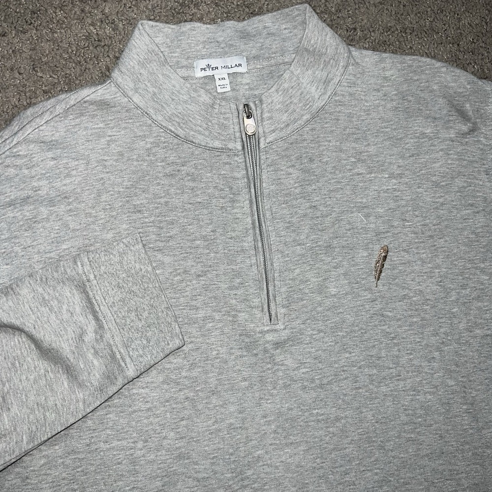 Peter Millar Perth 1/4 Zip Mens 2XL Gray Chechessee Creek Golf